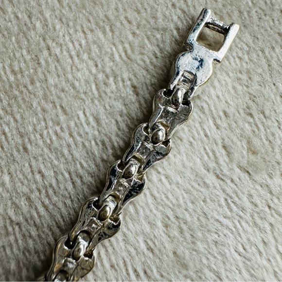 Silver Tone Bezel Set Tennis Bracelet | Clear Crystal Rhinestone | 7” - Picture 7 of 10